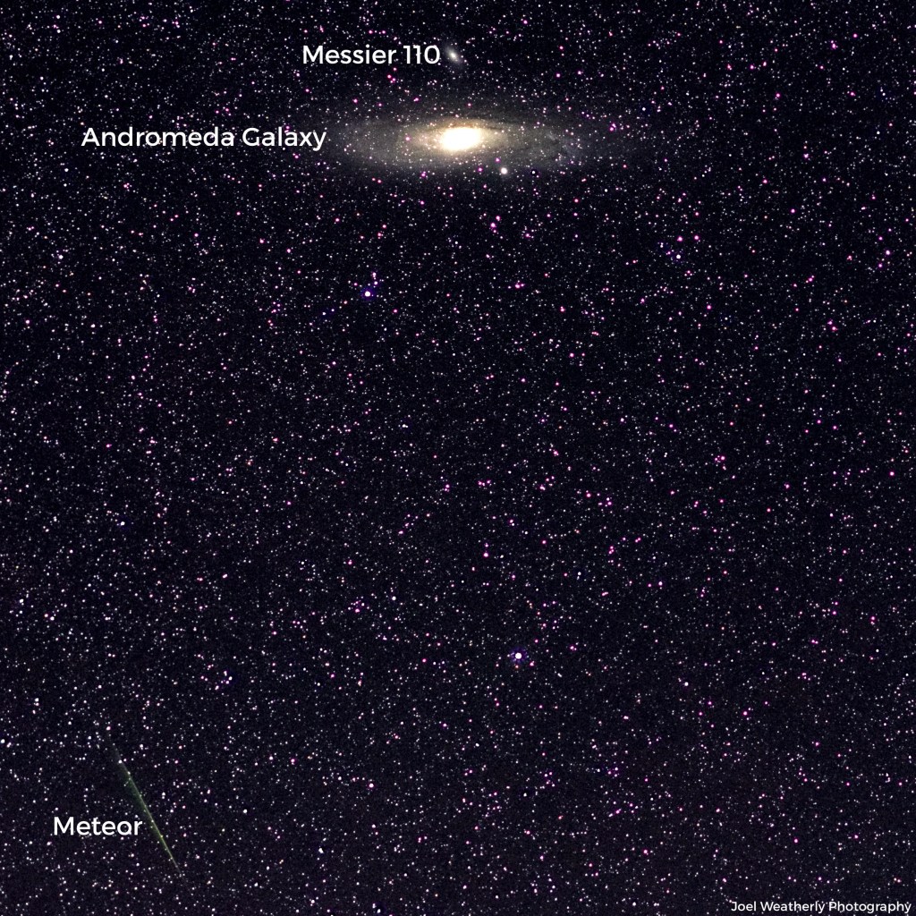 Andromeda and a meteor